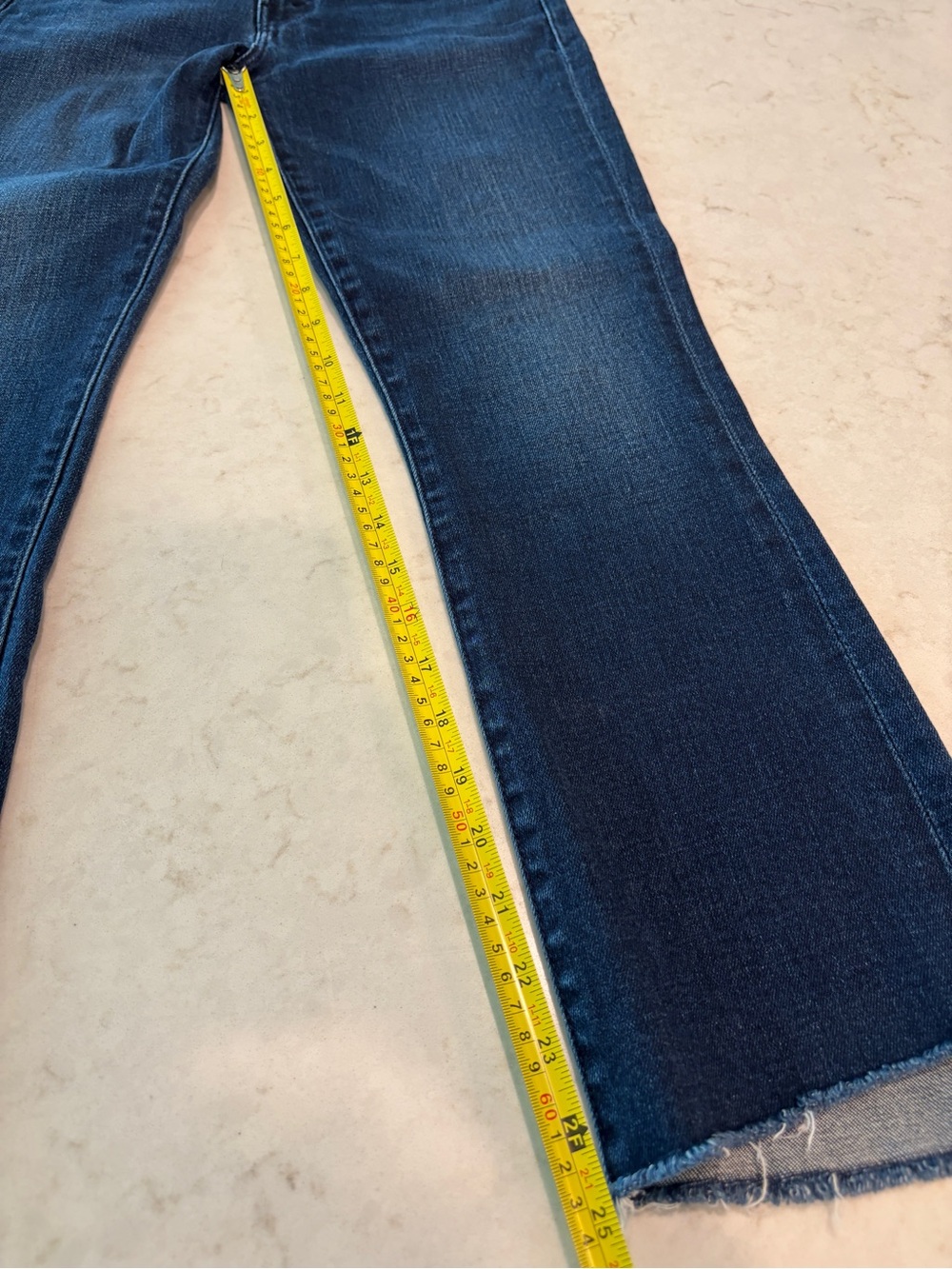 Mother Dark Wash Straight Leg Jeans with Frayed Hem like new size 26 - Picture 8 of 11